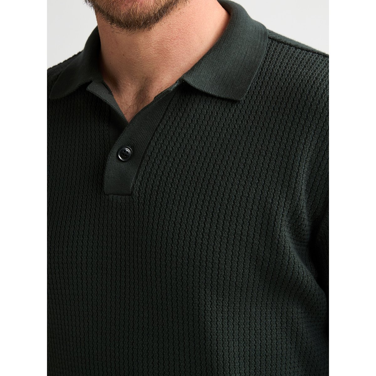 Pull Polo en maille à manches longues ironford vert deep green, PETROL INDUSTRIES