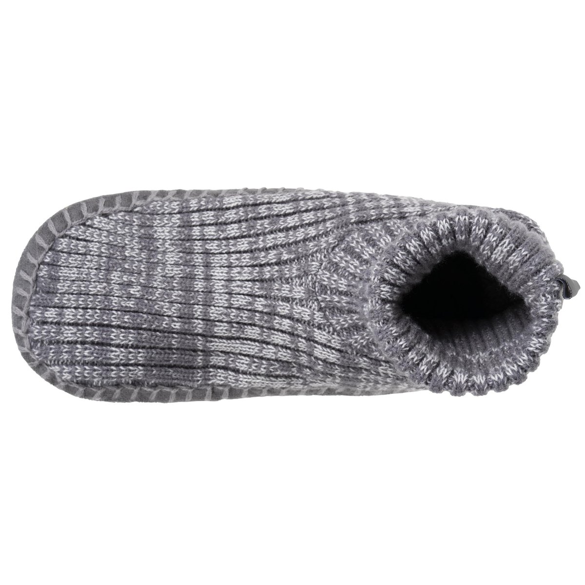 Chaussettes d'intérieur maille côtelée, picots antidérapants gris, ISOTONER