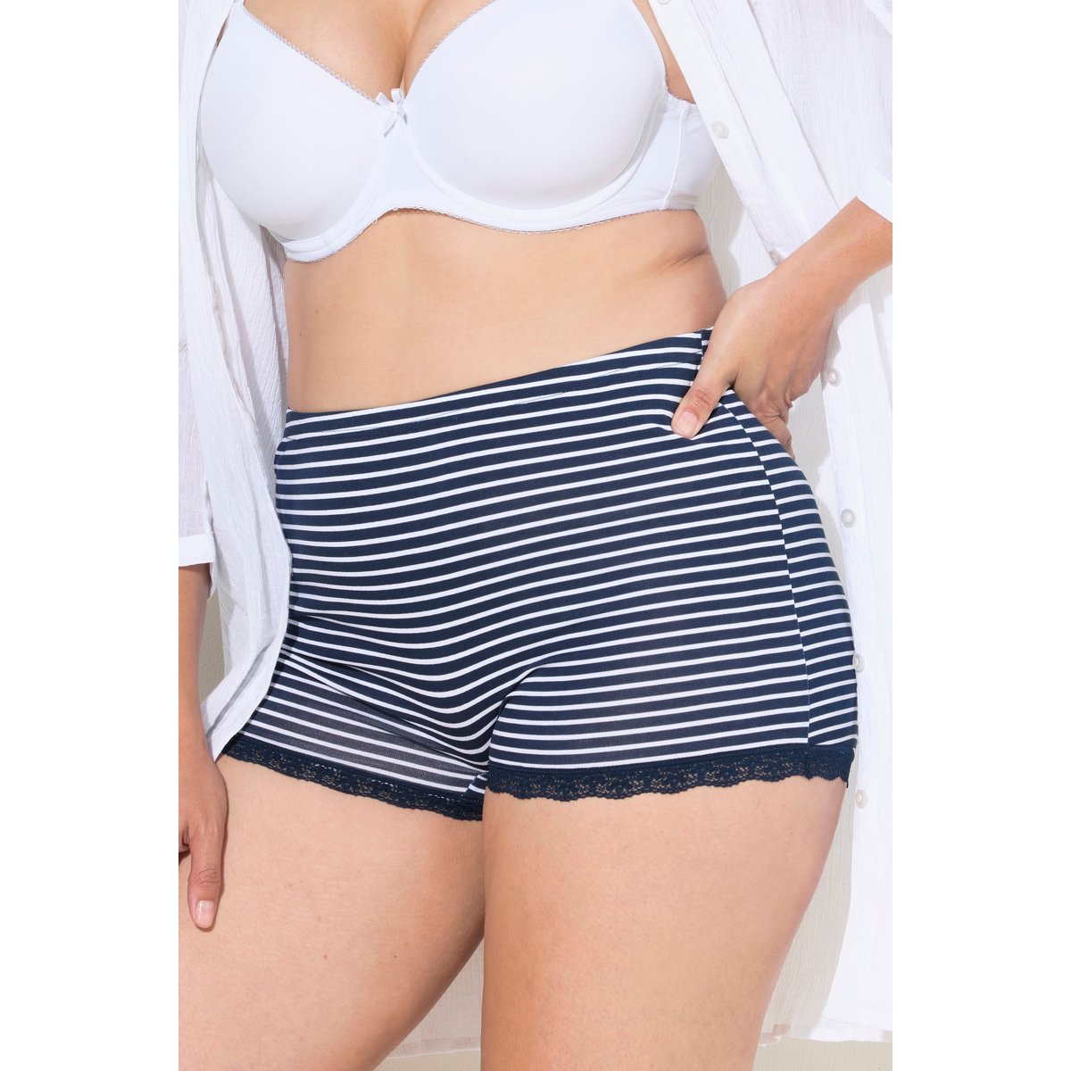 Lot de 3 culottes avec dentelle bleu nuit, ULLA POPKEN