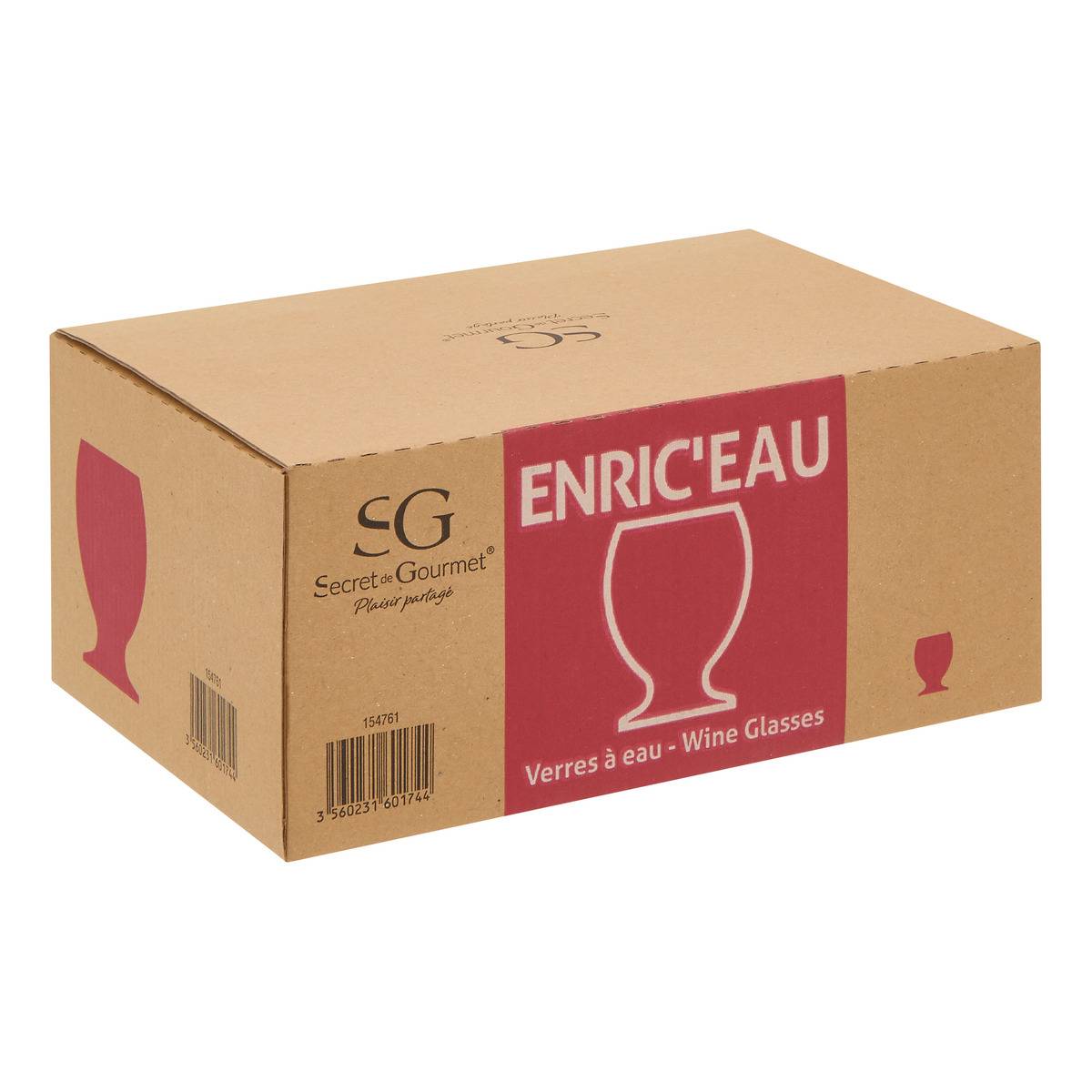 Lot de 6 verres bas en verre ENRIC'EAU transparent, SECRET DE GOURMET