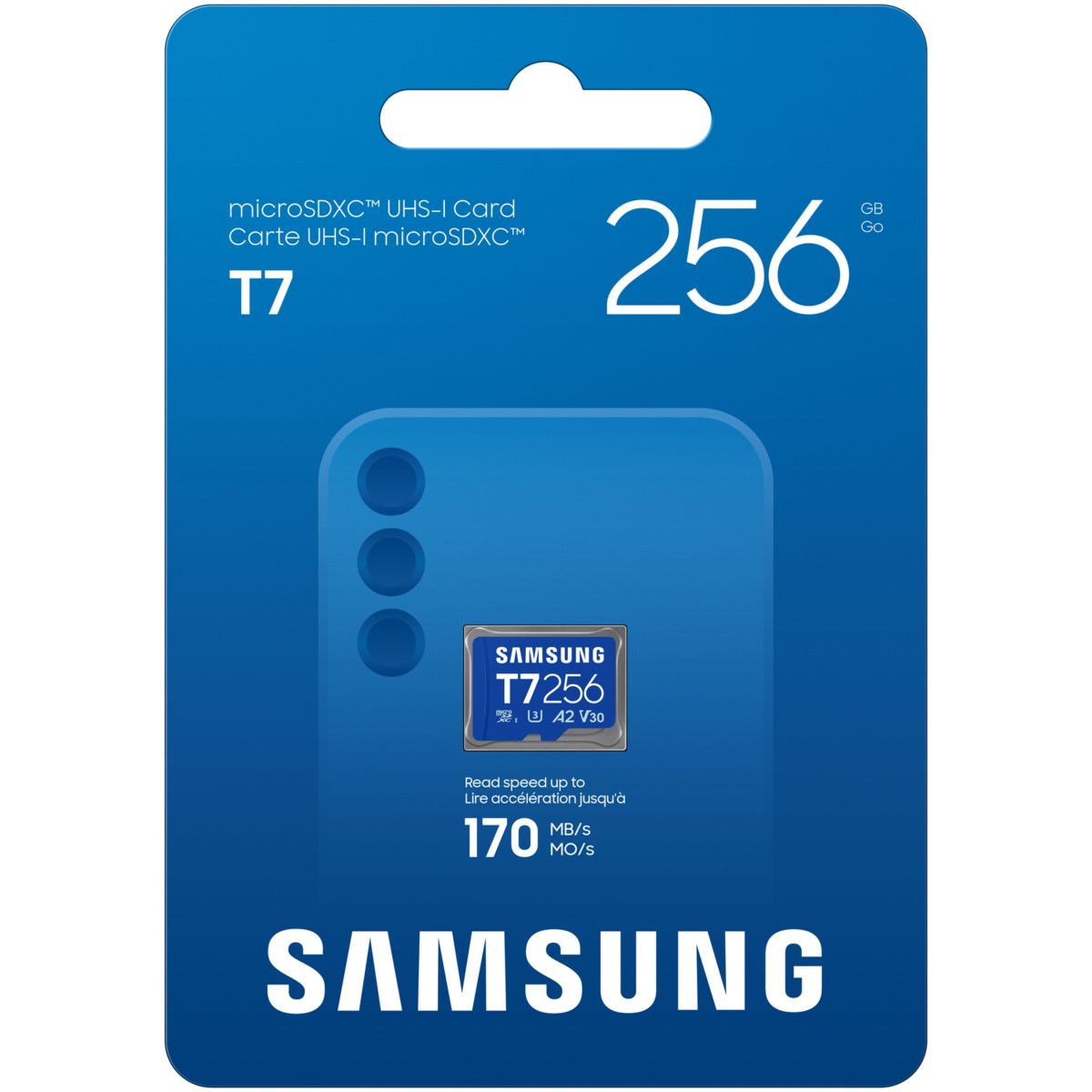 Carte Micro SD T7 256G U3 V30 A2 Classe 10 couleur unique, SAMSUNG