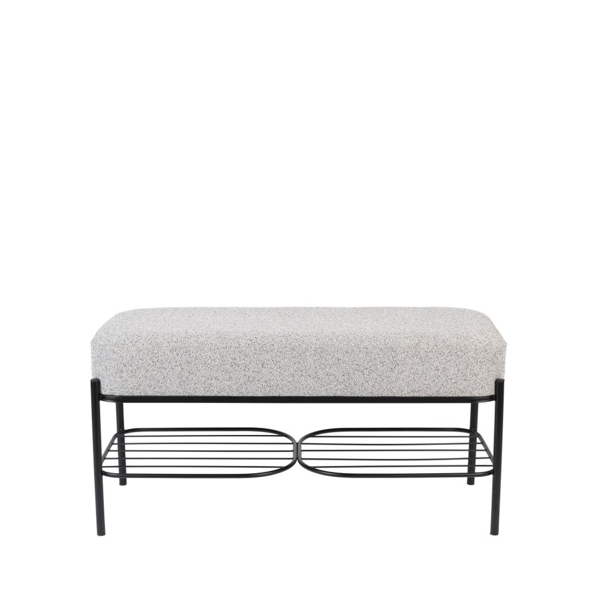 Banc en tissu et métal- MILOU gris chiné, DRAWER