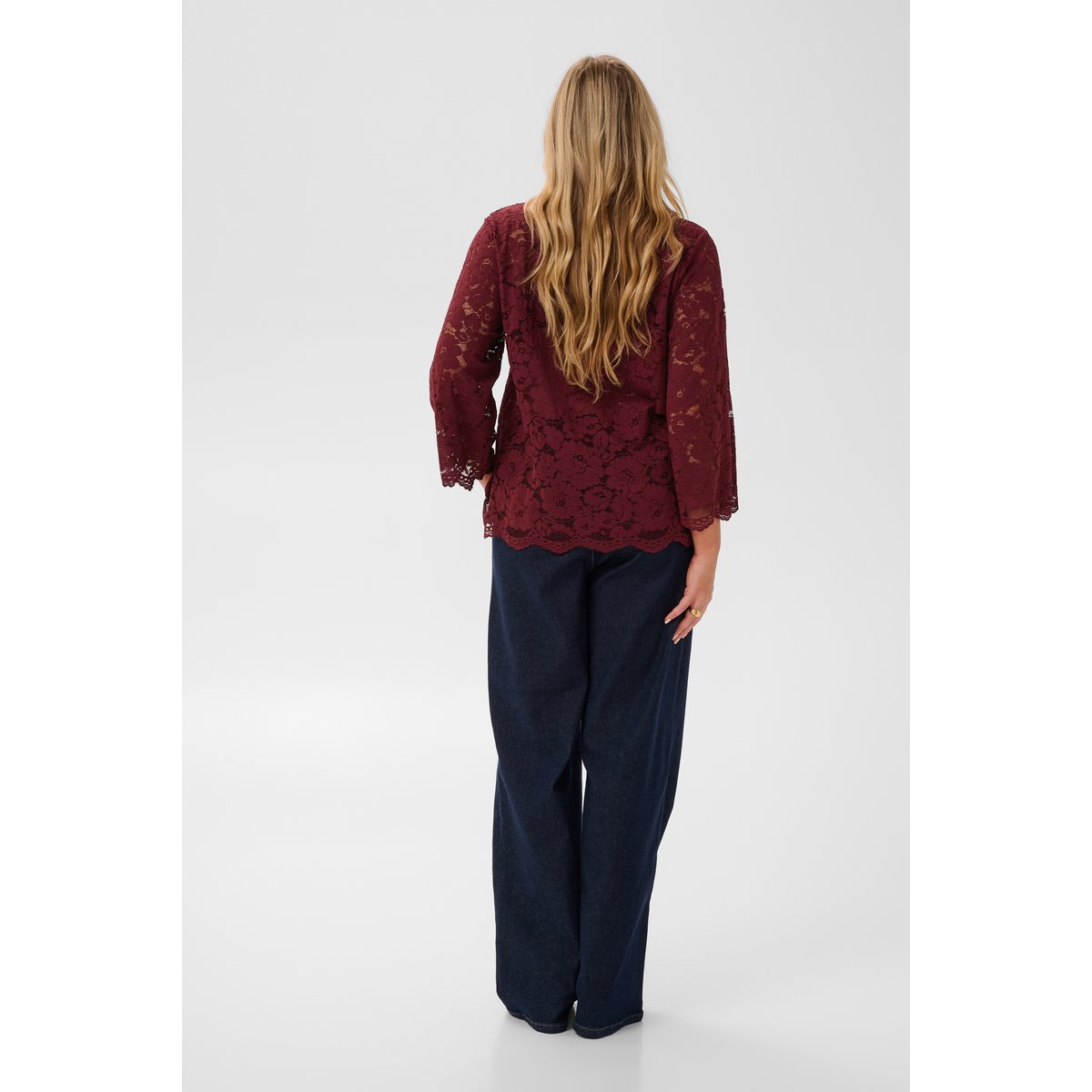 Blouse à manches courtes rouge port, KAFFE CURVE