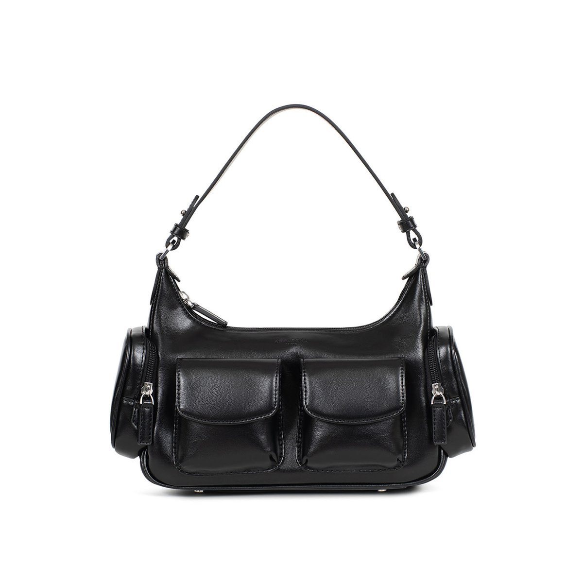 Sac porté épaule 1 anse JADE noir, HEXAGONA