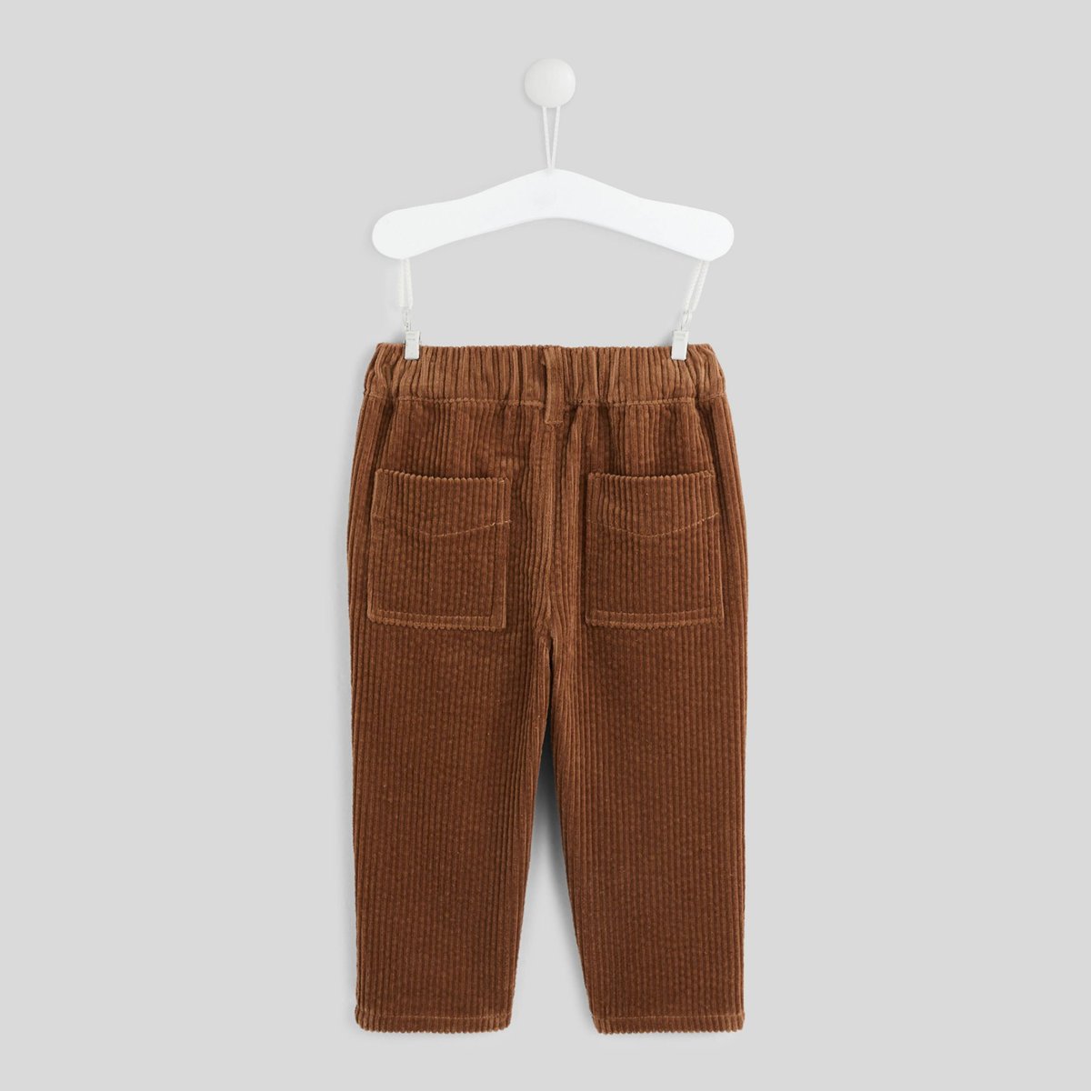 Pantalon uni en velours taille élastique en coton BIO, certifié OEKO-TEX. jute, BOUT'CHOU