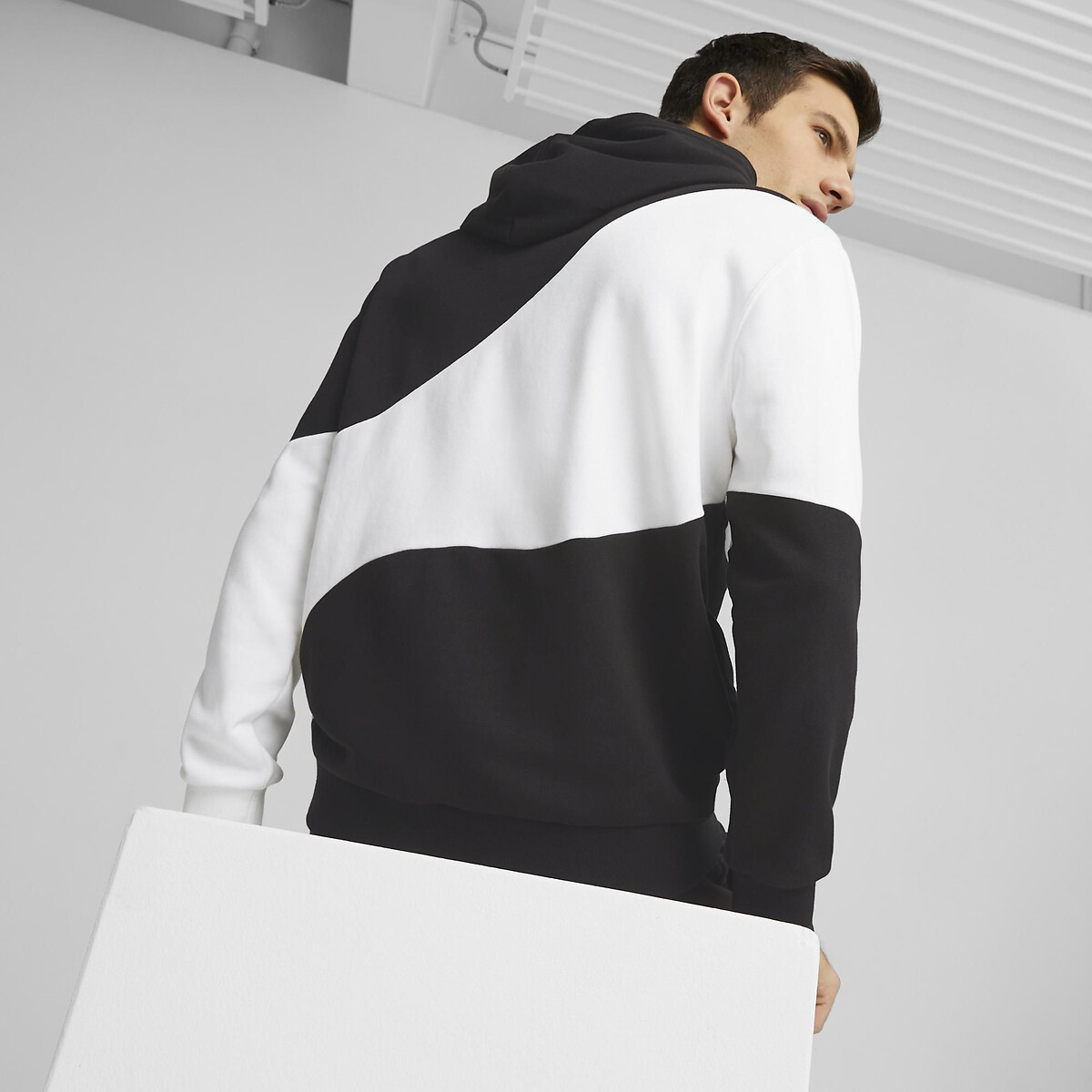 Sweat à capuche Power noir/blanc, PUMA
