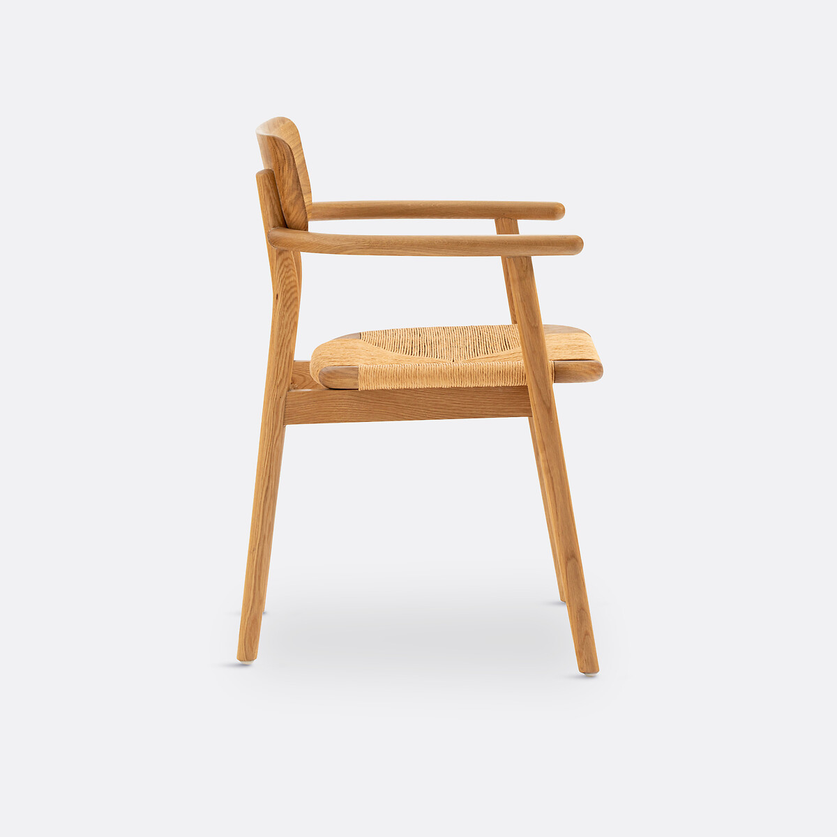 Fauteuil de table chêne massif et tressage, Pipo chêne moyen, LA REDOUTE INTERIEURS