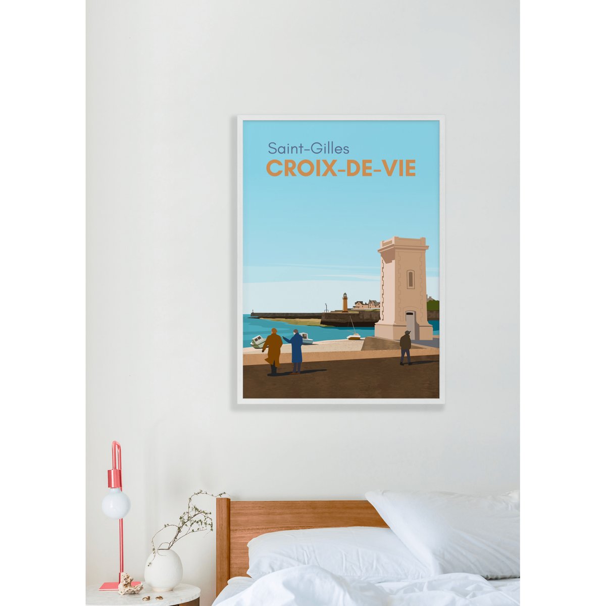 Affiche ville Saint-Gilles-Croix-de-Vie blanc, L'AFFICHERIE