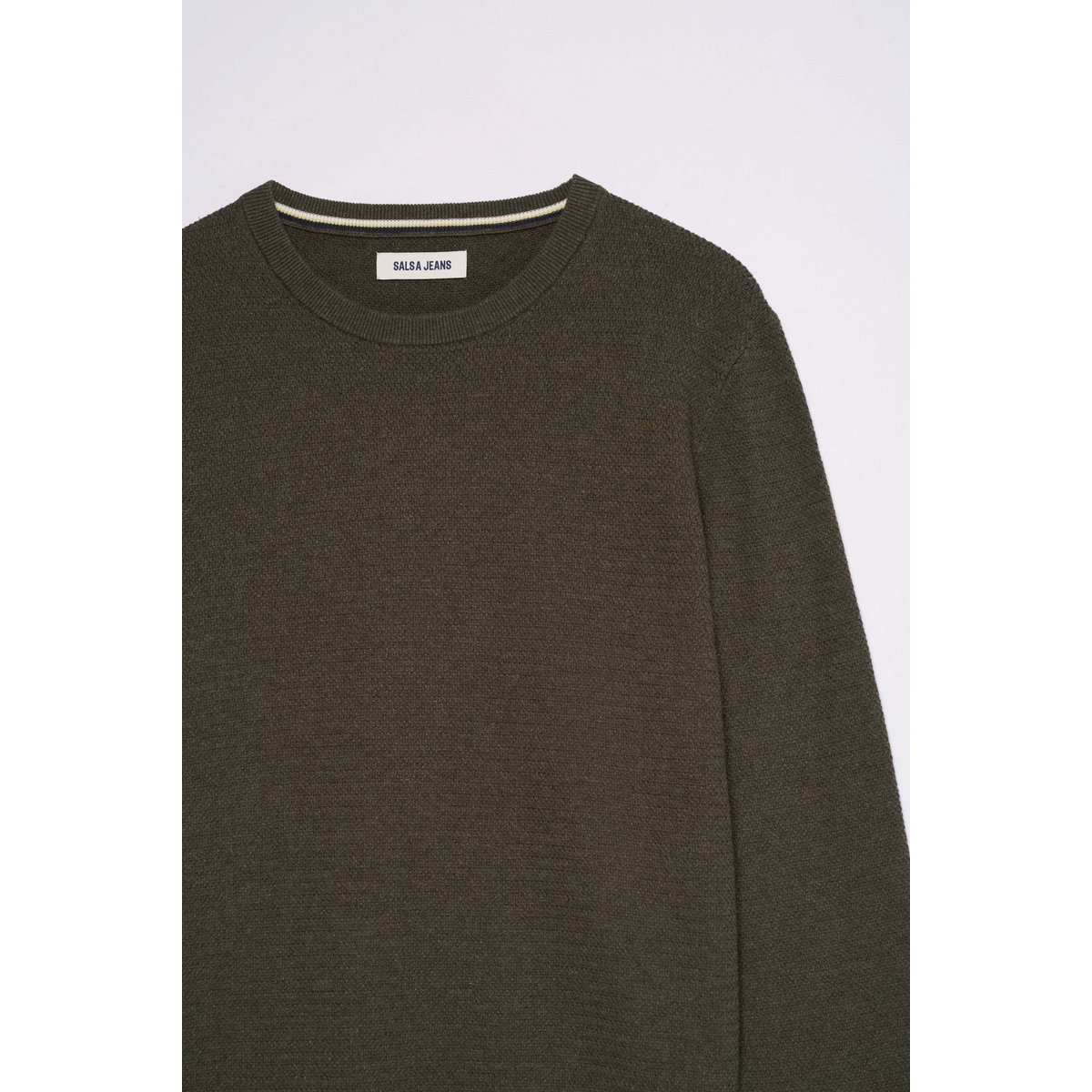 PULL EN MAILLE TEXTURÉE vert, SALSA JEANS