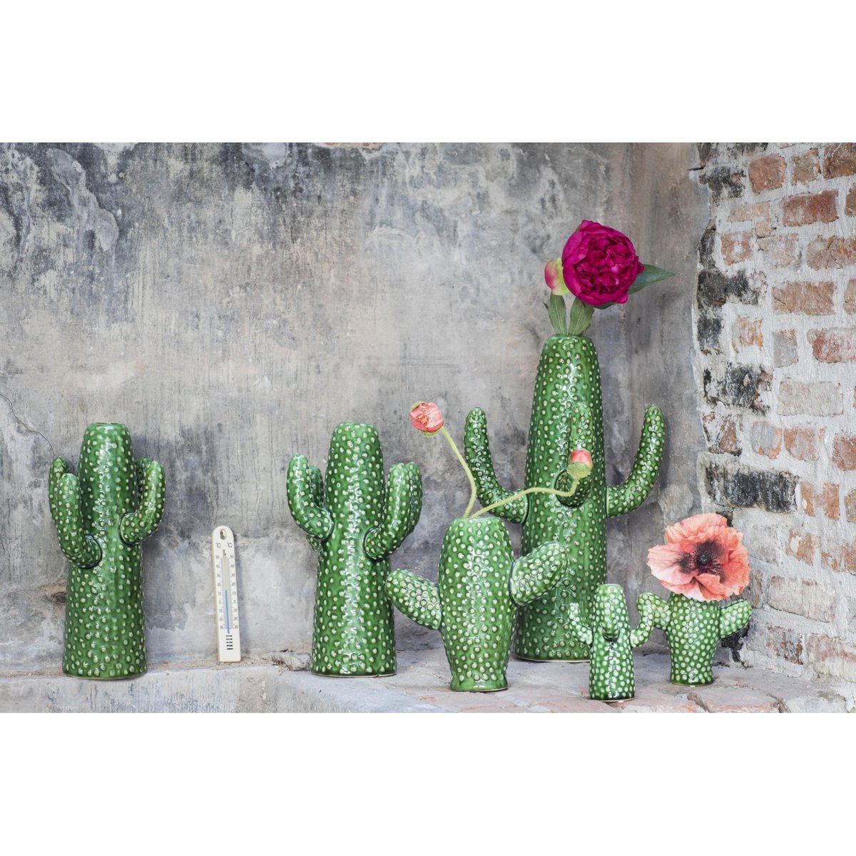 Vase Cactus Large Porcelaine Verte H 39 cm vert, SERAX