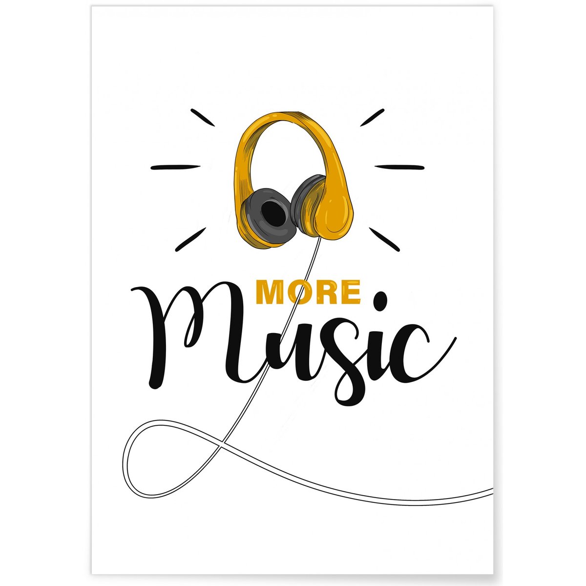 Affiche 'More Music' blanc, L'AFFICHERIE