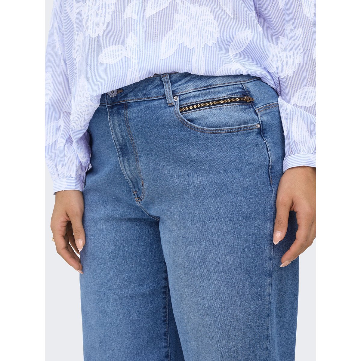 Jean À Jambe Large medium blue denim, ONLY CARMAKOMA