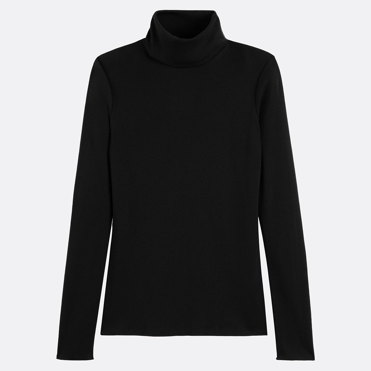 Lyocell Blend Turtleneck Top with Long Sleeves black, LA REDOUTE COLLECTIONS
