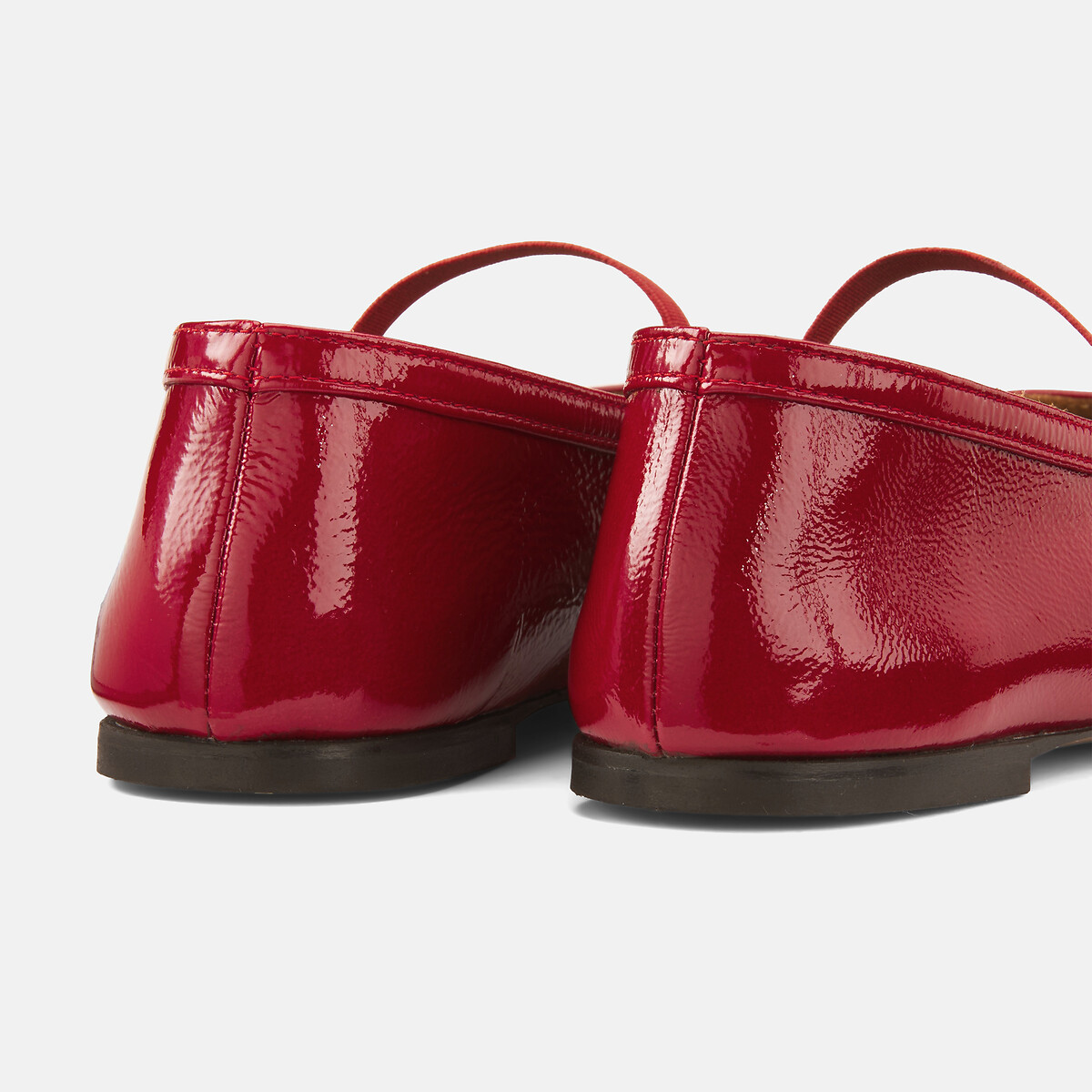 N°136 Leather Ballet Pumps cherry red, RIVECOUR