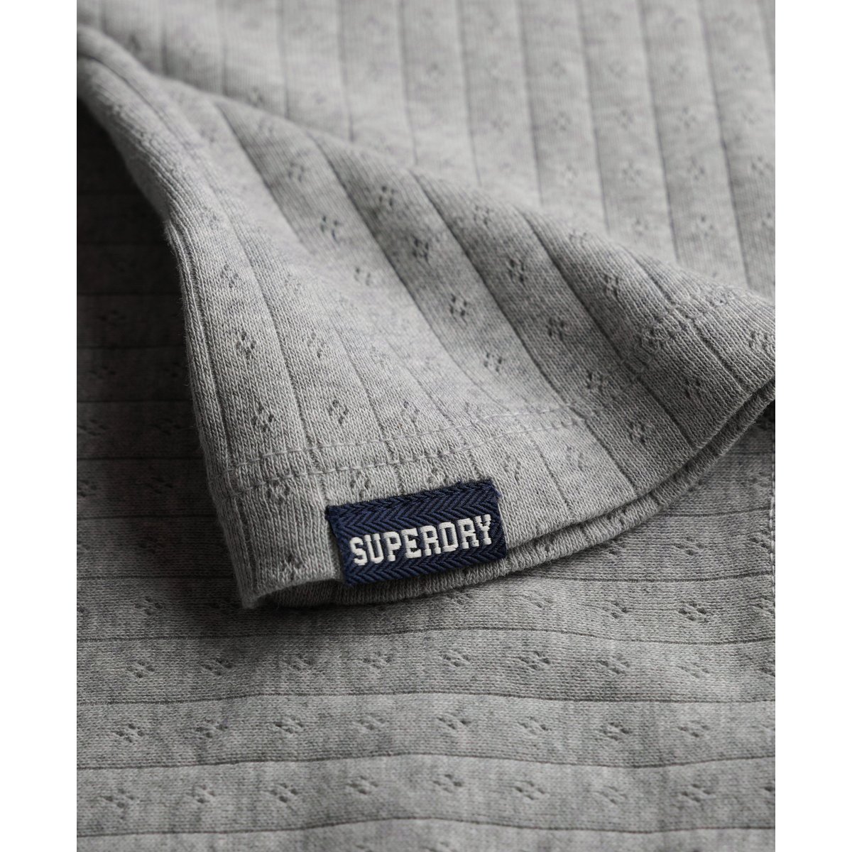 Top Athletic Essentials Pointelle Coupe Décontractée gris chiné, SUPERDRY
