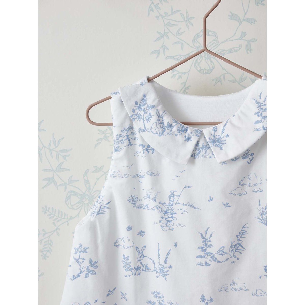 Gigoteuse percale de coton biologique TOG 3 jouy bleu, CYRILLUS