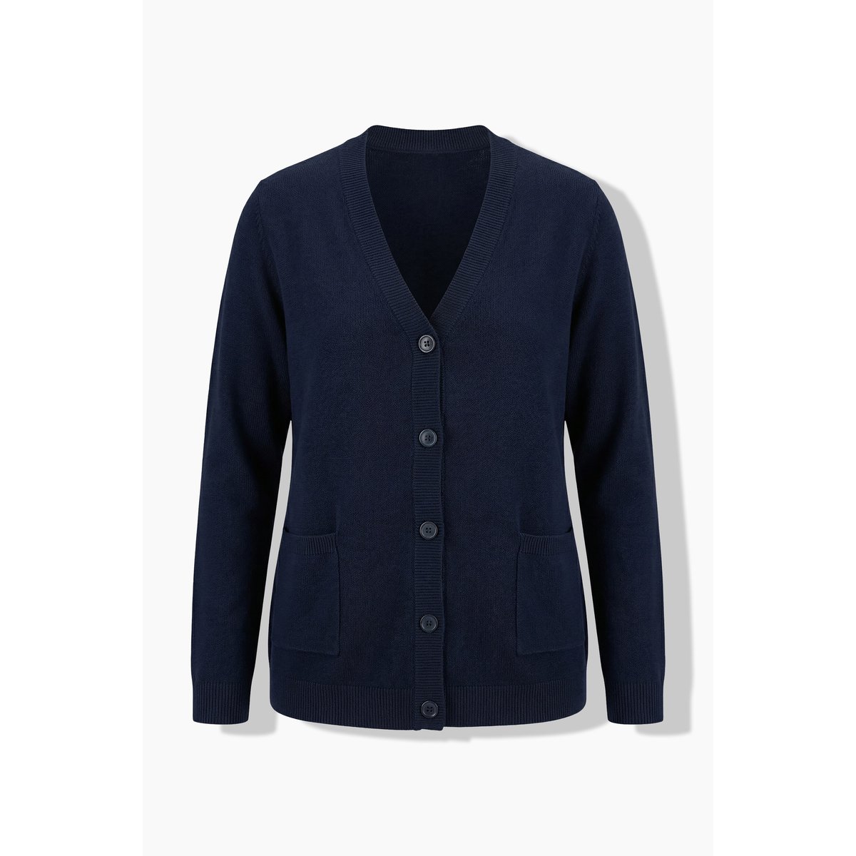 Cardigan avec empiècement en popeline marine, ULLA POPKEN