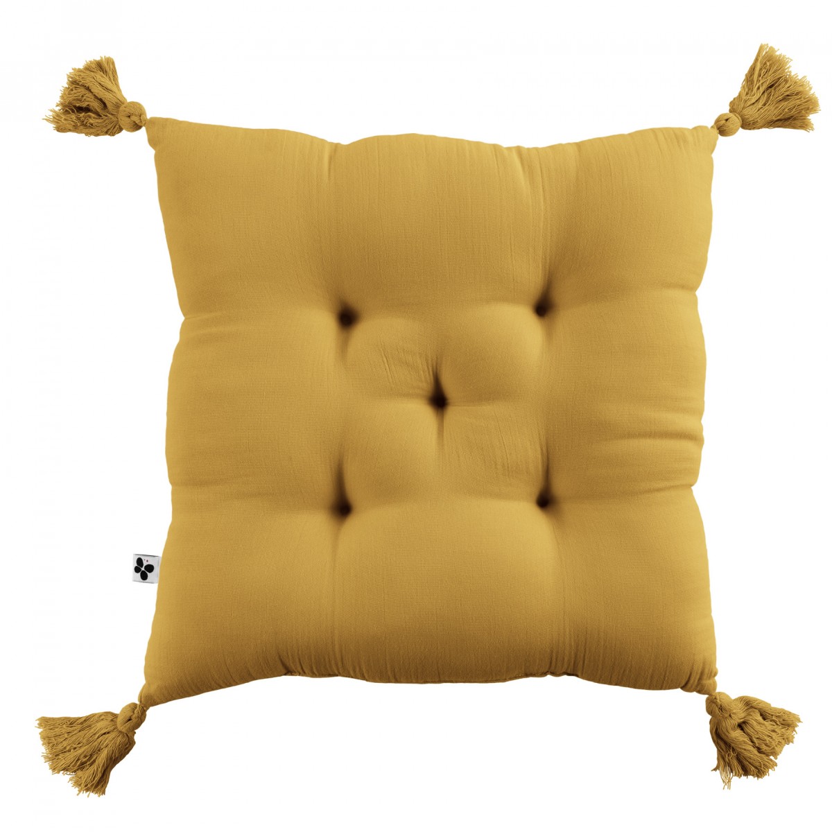 Coussin de chaise Assise matelassée gaze de coton gaia safran, EDEN