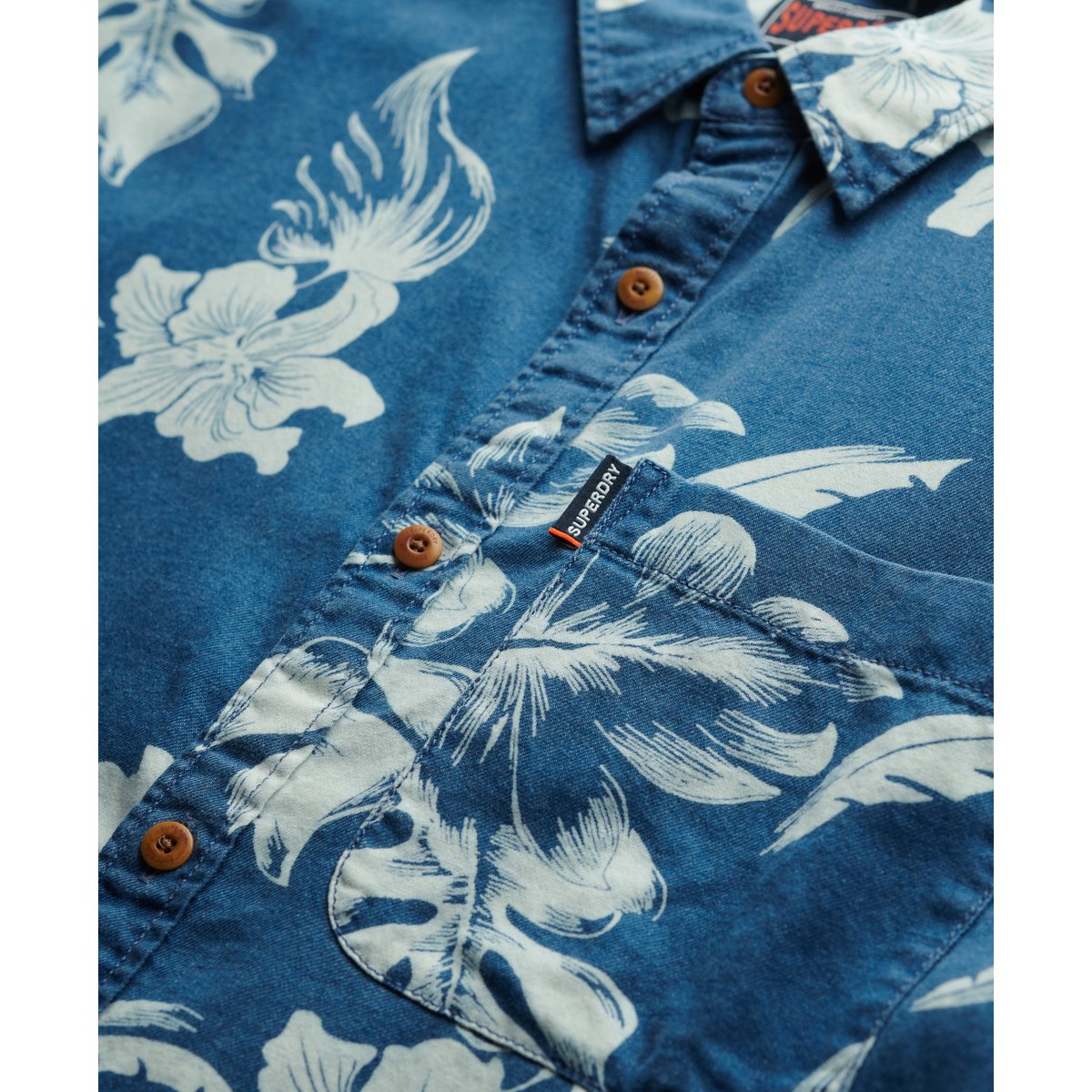 Chemise à manches courtes Vintage Loom indigo chrissy délavé, SUPERDRY