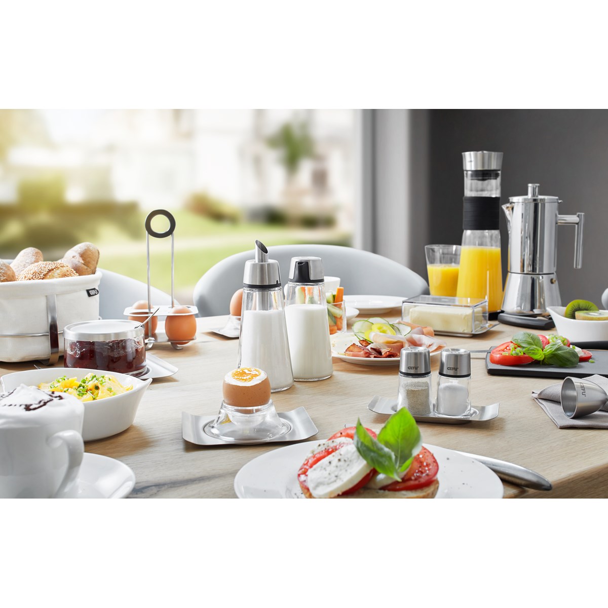 Ensemble salière et poivrière BRUNCH argent, GEFU