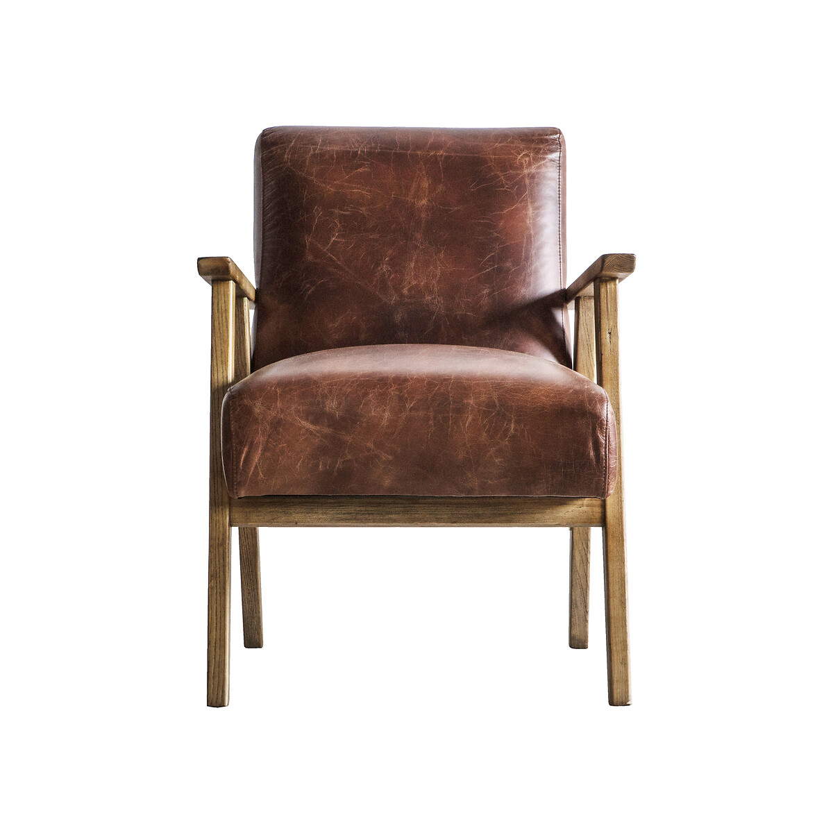 Berlin Mid-Century Armchair with Solid Wood Frame brown , ÉDITÉ