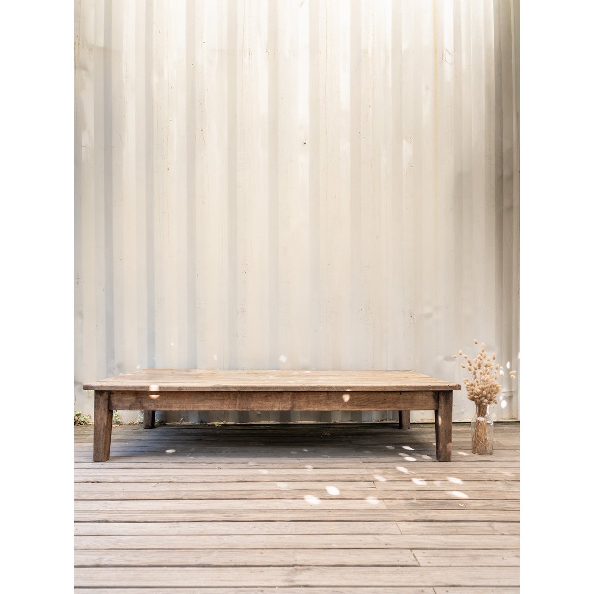 Grande table basse en chêne Léonie N°1123 - Bon état bois foncé, DEBONGOUT
