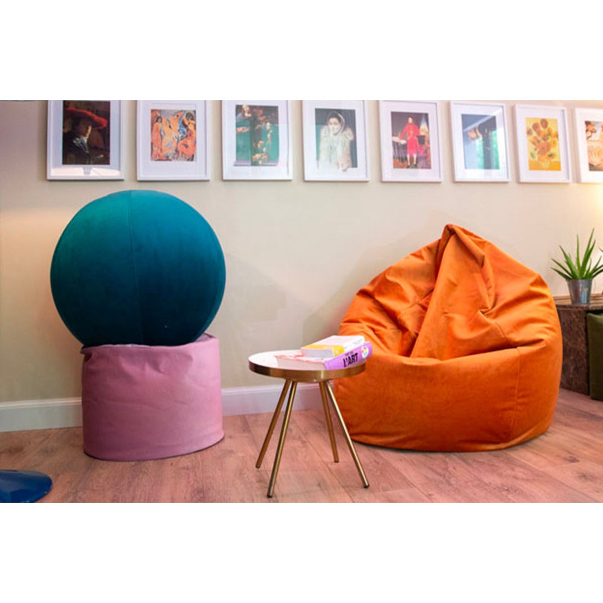 Pouf poire WILLIAM VELOURS terracotta, JUMBO BAG