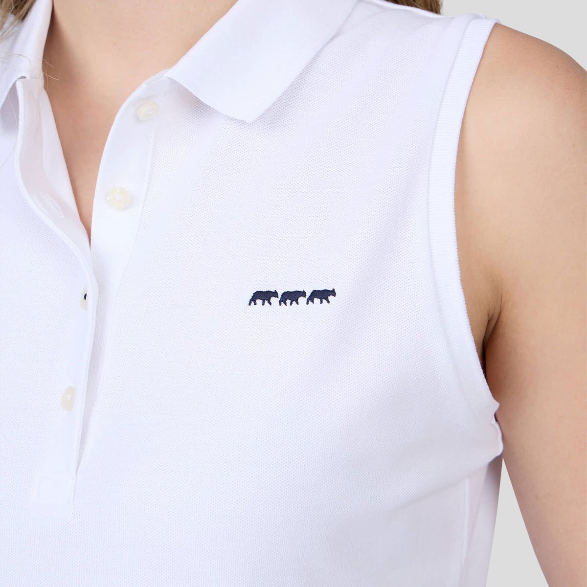 Polo sans manches blanc, MISE AU GREEN