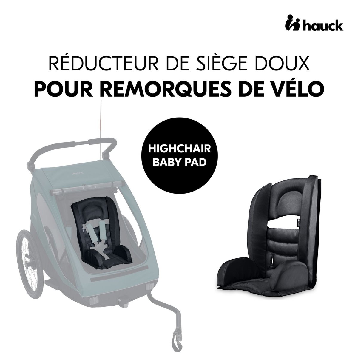 Réducteur de siège pour remorque de vélo couleur unique, HAUCK