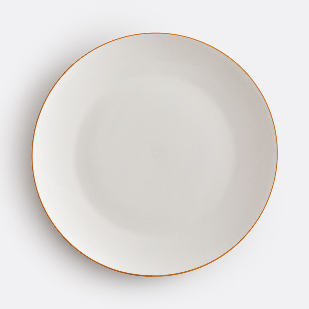 Lot de 4 assiettes plates porcelaine, Malo blanc/orange, LA REDOUTE INTERIEURS