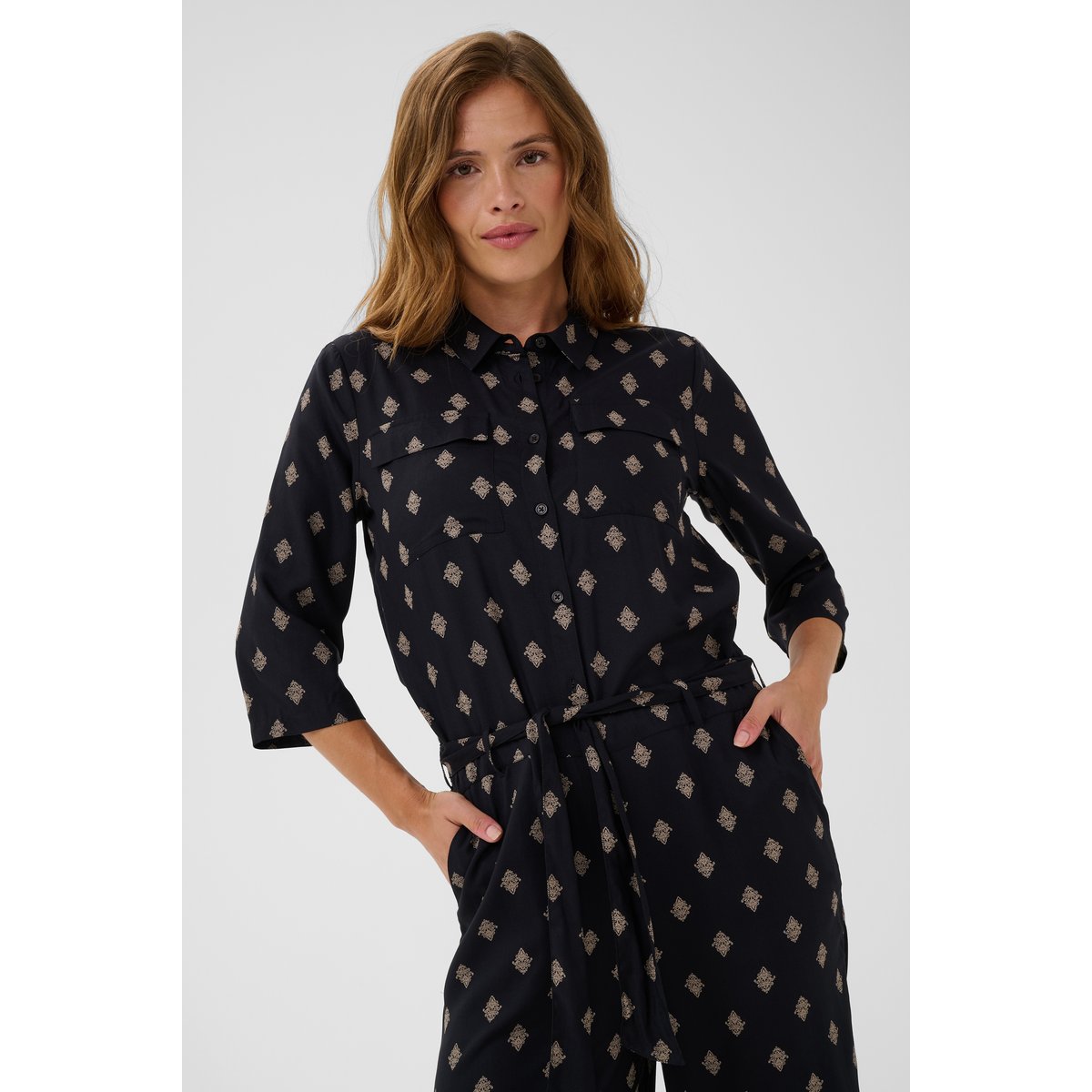 Combinaison noir black gray vintage baroque, KAFFE