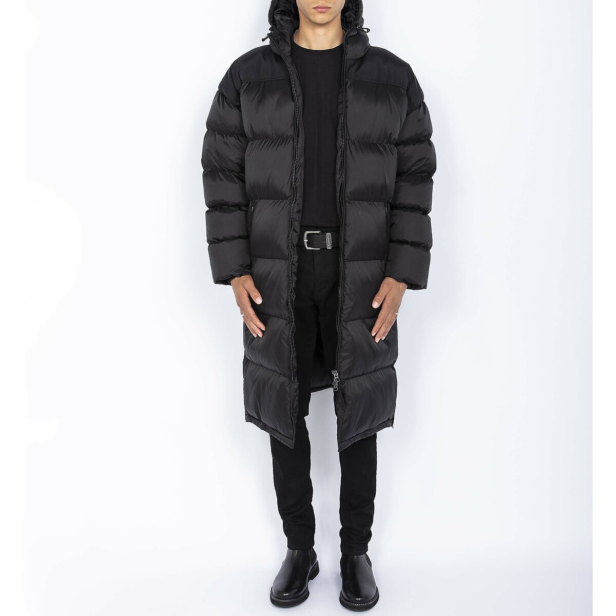 2190 Max Long Padded Jacket with Hood black/black, SCHOTT