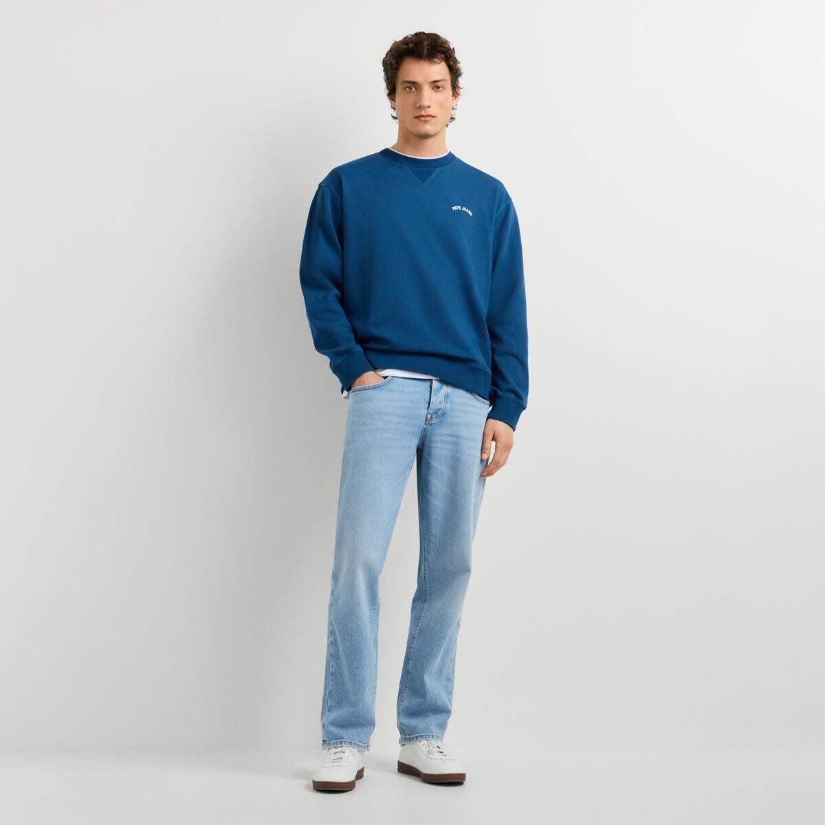 Sweat-Shirt À Col Rond Coupe Casual encre bleue, PEPE JEANS