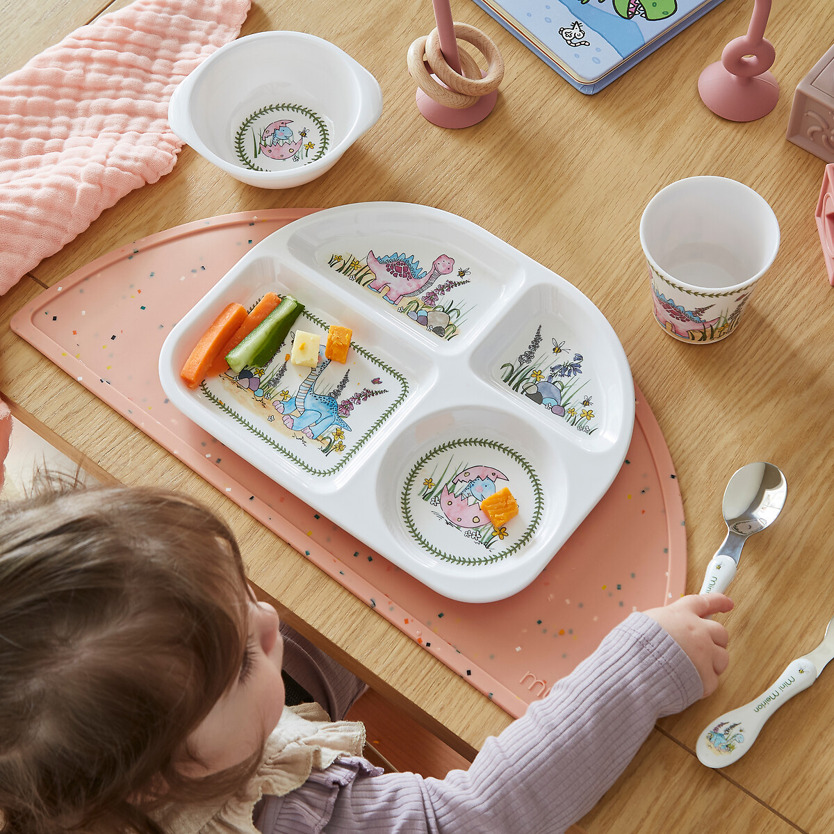 3-Piece Dinosaur Children's Dinner Set pink, PORTMEIRION