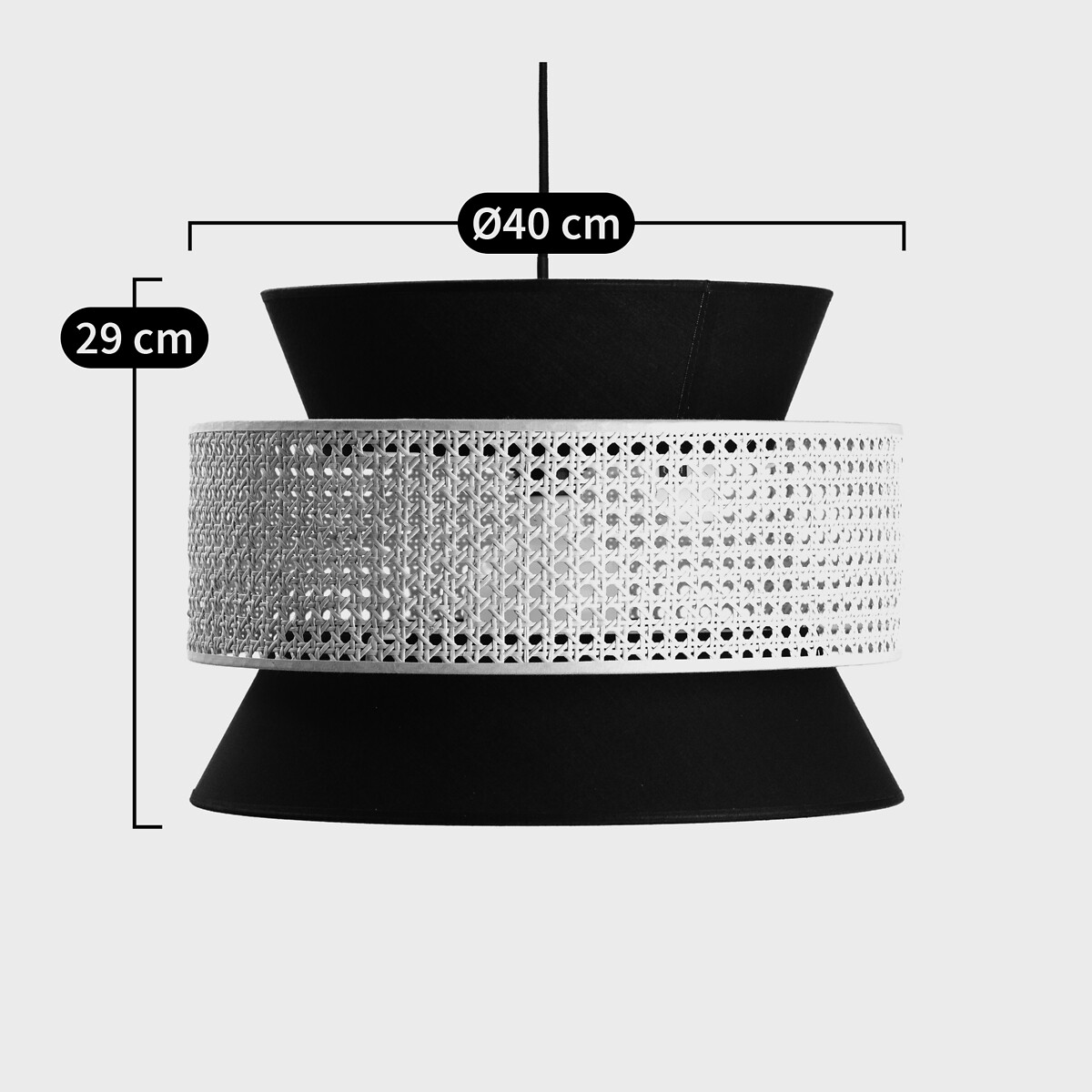 Lámpara de techo / Pantalla doble Ø40 cm, Dolkie verde esmeralda/negro, LA REDOUTE INTERIEURS