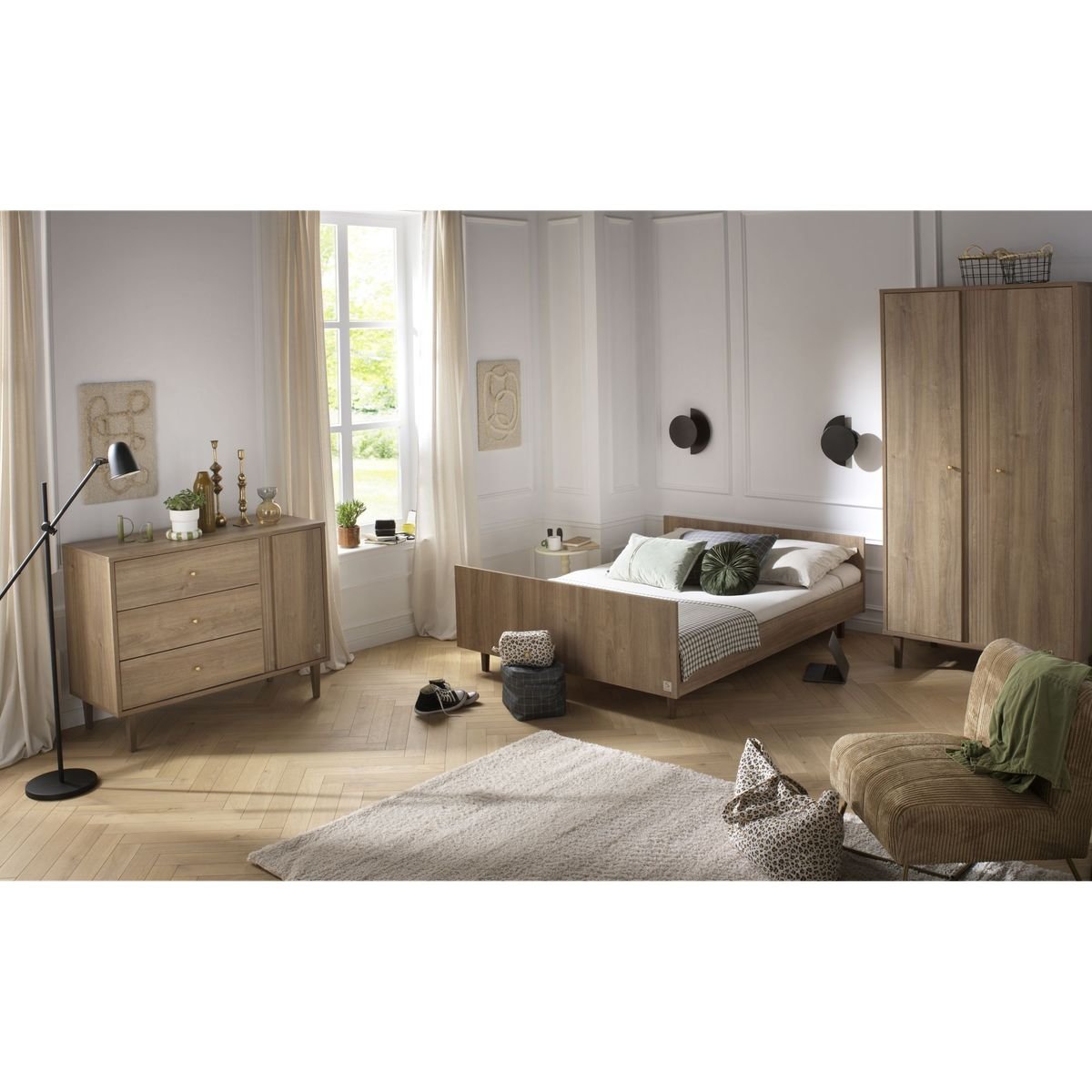 Cadre de lit 140x190 marron, SAUTHON