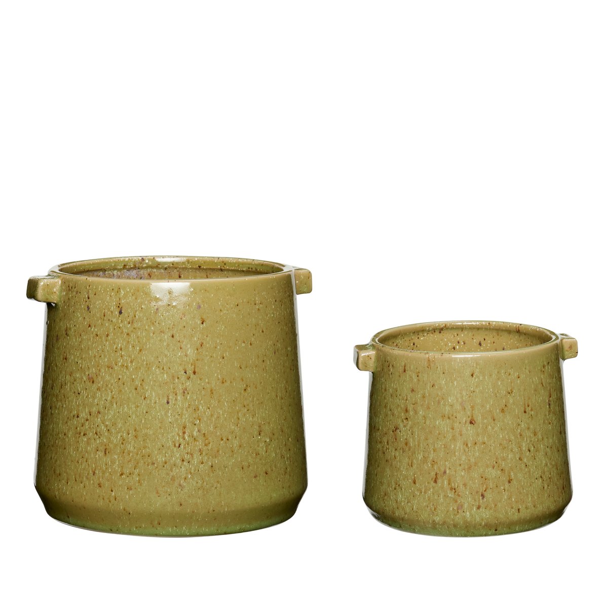 Pots en céramique VIBE vert, HUBSCH