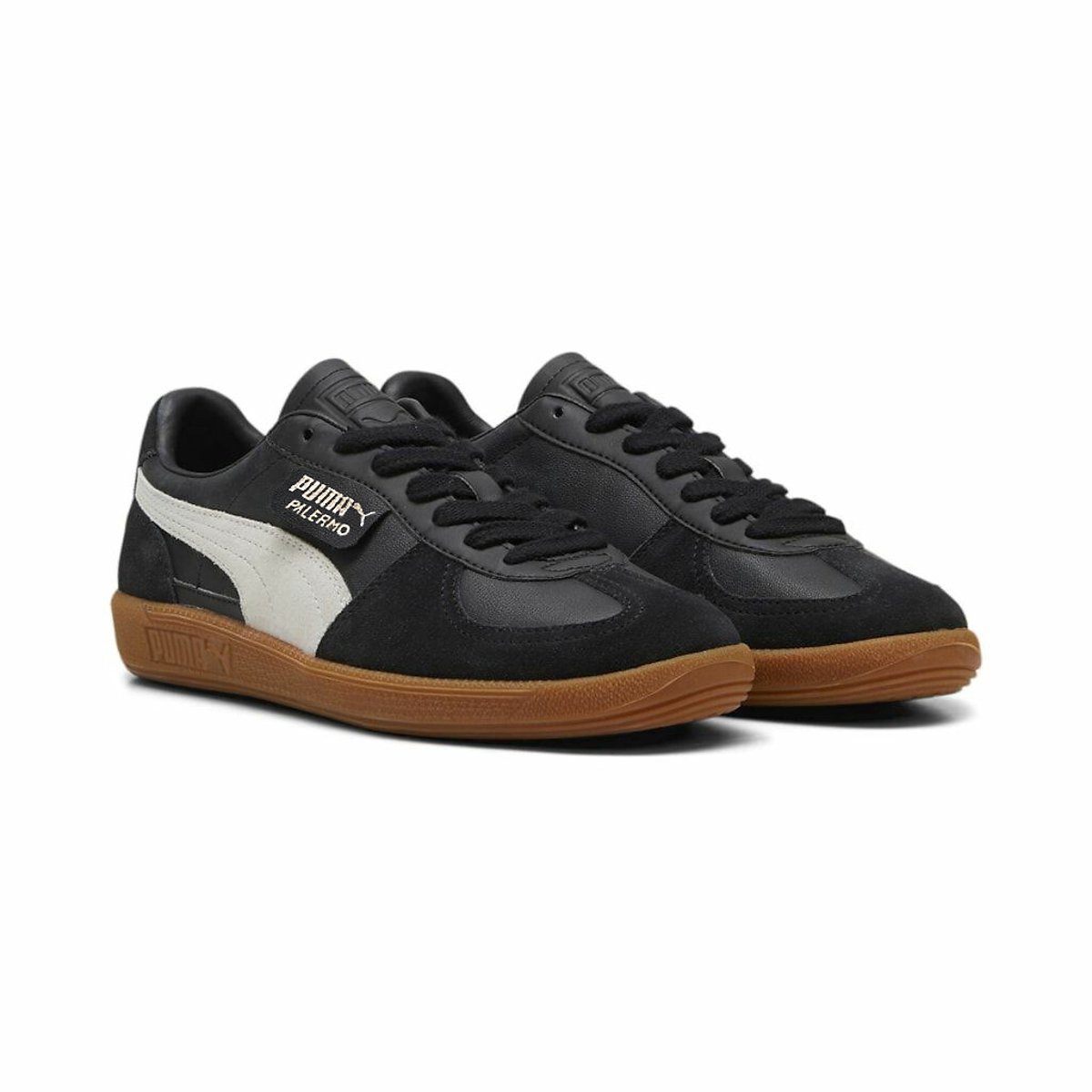 Baskets cuir Palermo noir/gris clair, PUMA