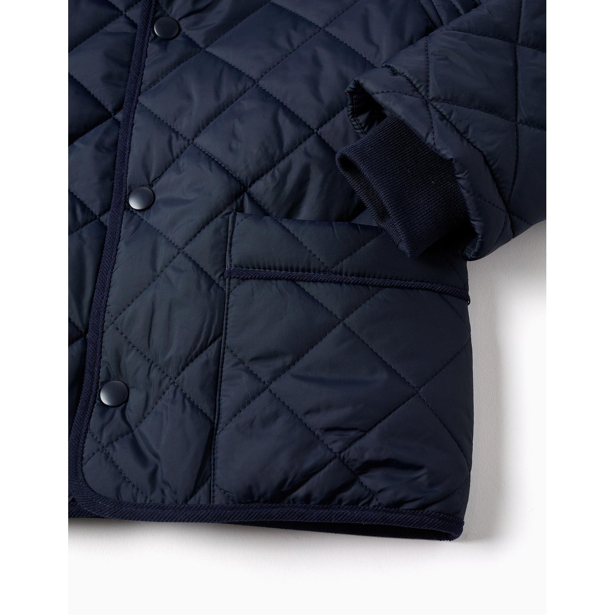 Veste matelassée avec capuche amovible bleu foncé, ZIPPY