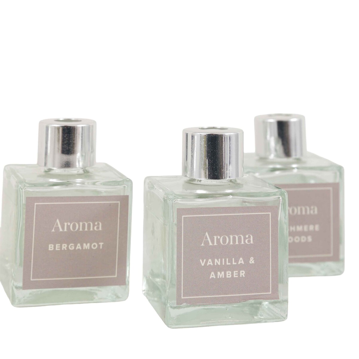 Set of 3 Cashmere Woods Reed Diffusers in Cashmere / Bergamot / Vanilla & Amber Fragrance natural, ÉDITÉ