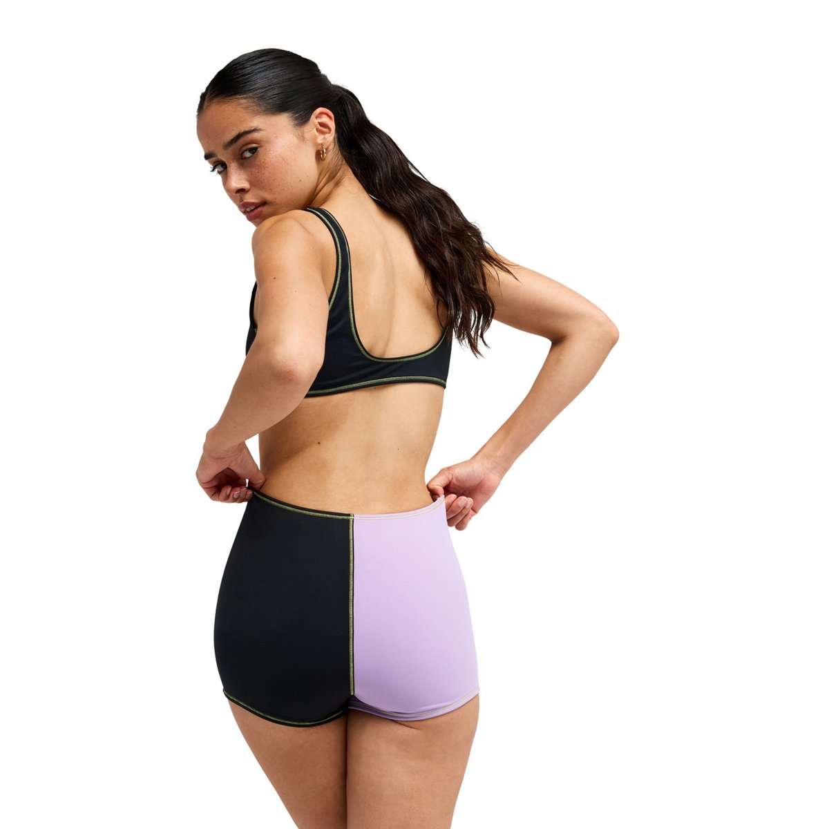 Bas de maillot de bain culotte bikini shorty THE RETRO ESSENTIALS BOYLEG. violet viola, ROXY