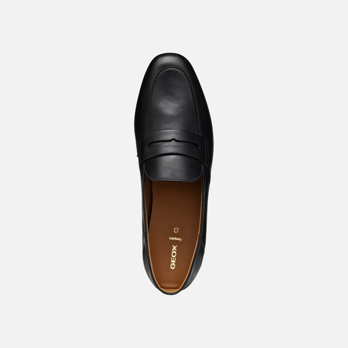 Mocassins en cuir Mantinea noir, GEOX