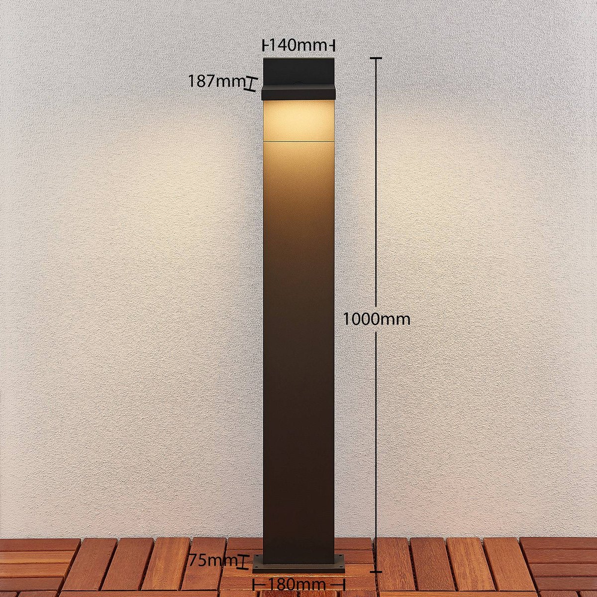 Luminaire extérieur en aluminium moderneLED gris graphite (ral 840-m), LUCANDE