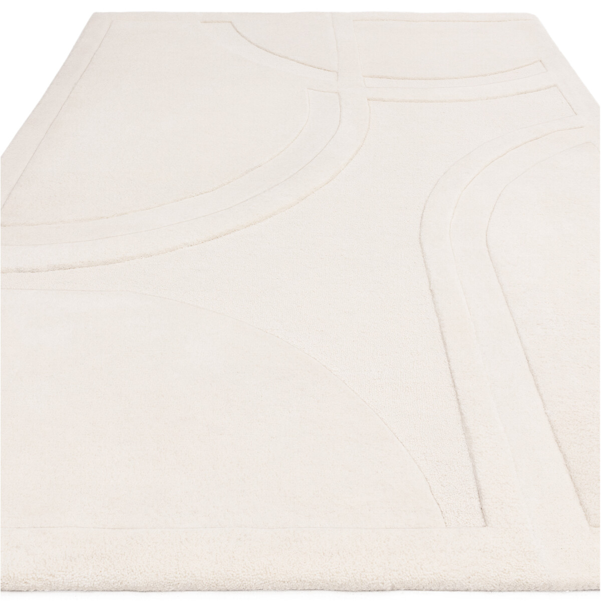 Premium Scandi Style Carved Rug in 100% Wool cream, ÉDITÉ