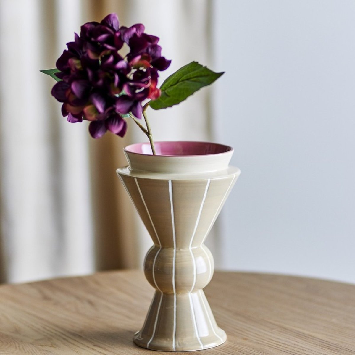 Vase céramique design TRILLA beige, BLOOMINGVILLE