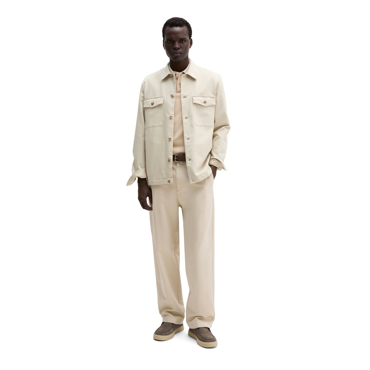 Survêtement en latex en qualité de coton bio lisse beige, MARC O'POLO