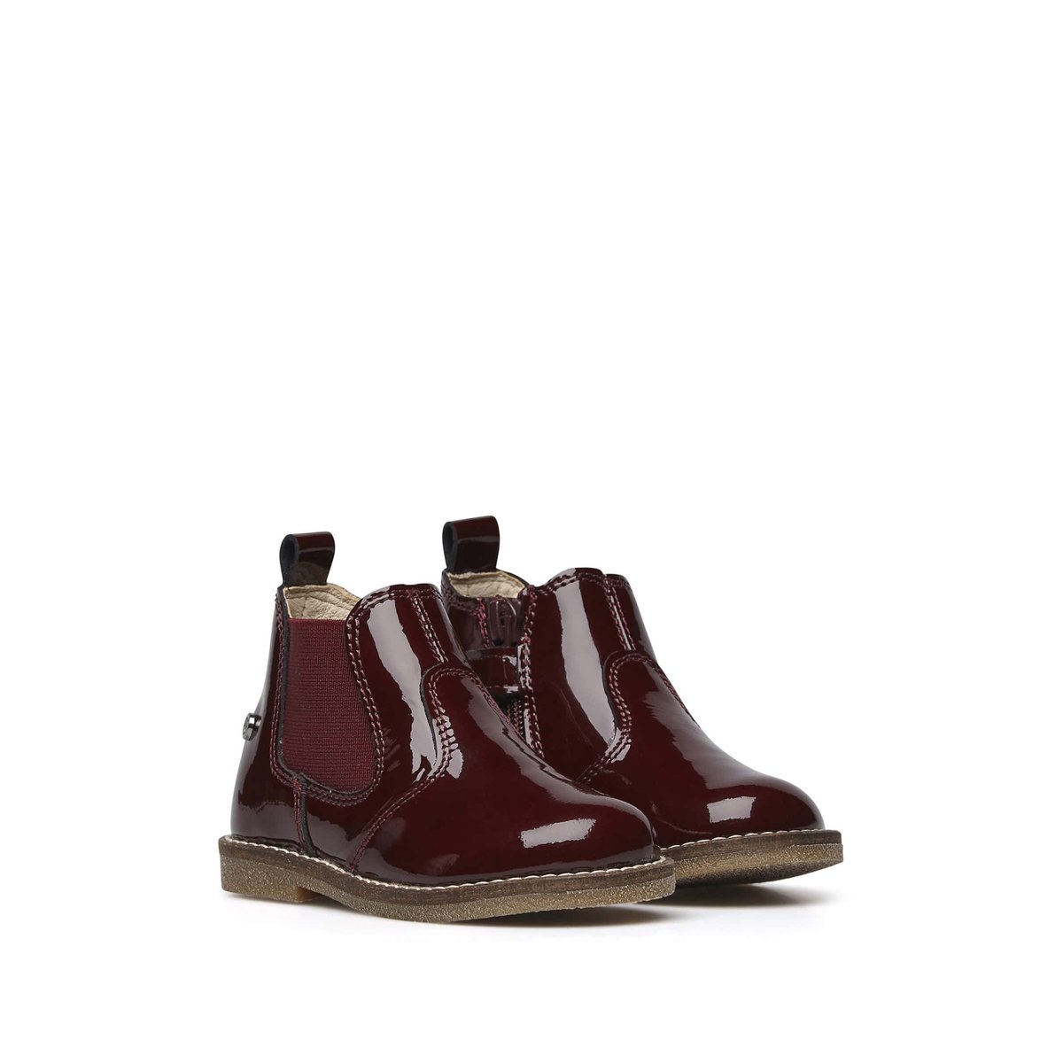 Bottes Chelsea En Cuir Verni Avec Glissière Arthur bordeaux, NATURINO