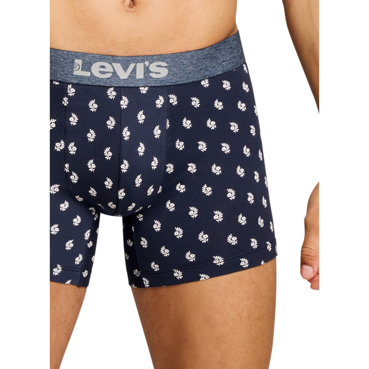 Lot de 2 boxers courts bleus en coton avec ceinture élastiquée bleu, LEVI'S