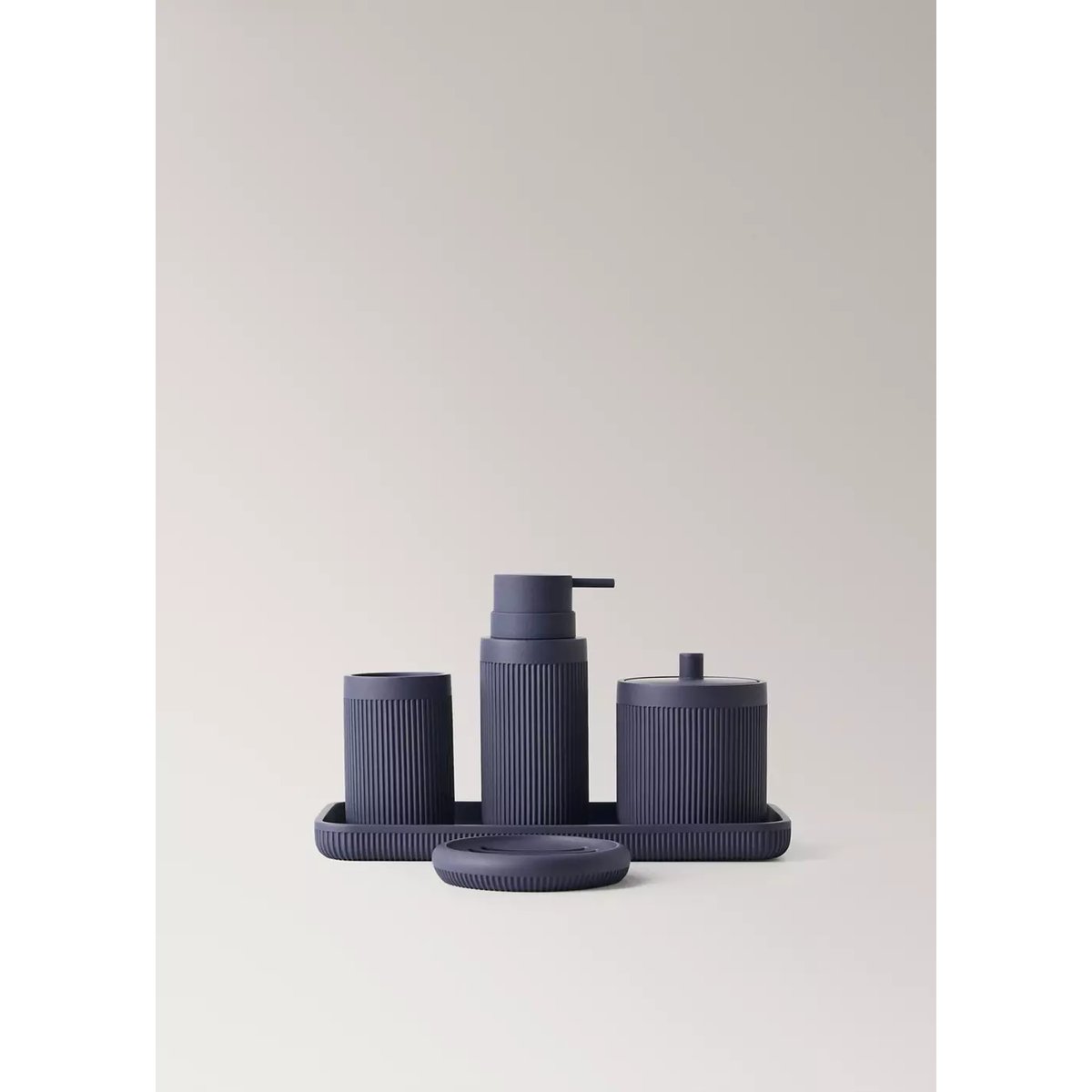 Porte-savon rayé en résine bleu, MANGO HOME