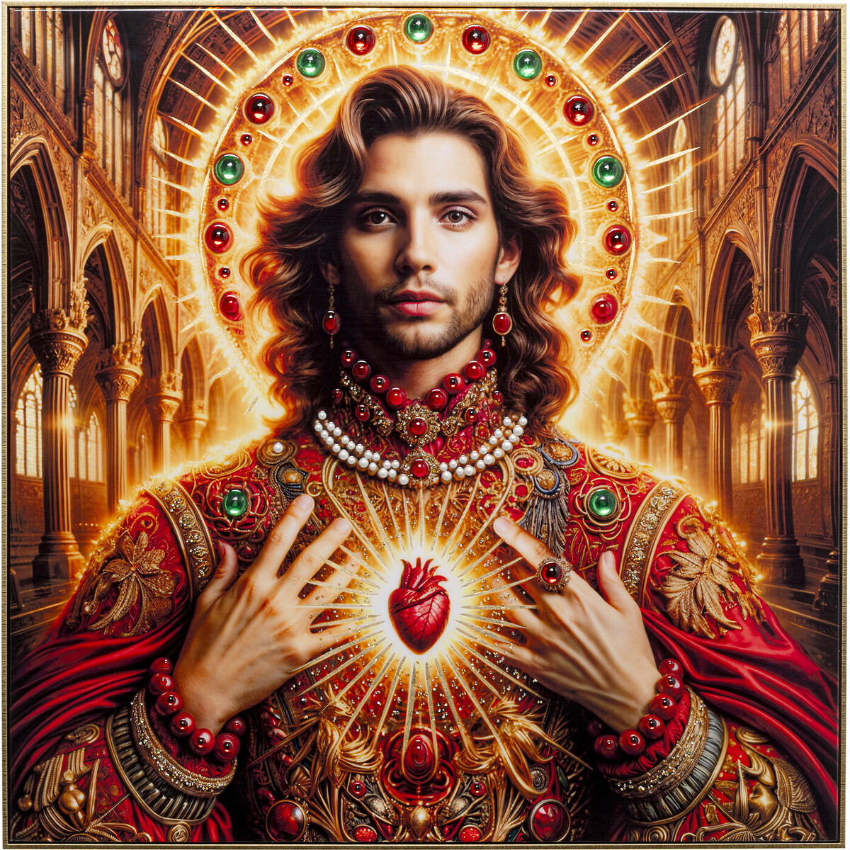 Tableau encadré Saint Halo Man 100x100cm marron, KARE DESIGN
